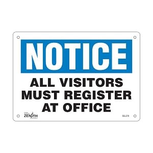 "All Visitors Must Register" Sign (SKU: SGL378)