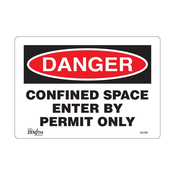 "Confined Space Enter By Permit Only" Sign (SKU: SGL599)