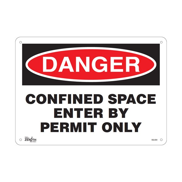 "Confined Space Enter By Permit Only" Sign (SKU: SGL604)