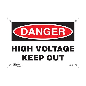 "High Voltage Keep Out" Sign (SKU: SGL643)