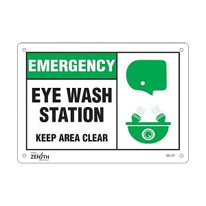 "Eye wash Station Keep Area Clear" Sign (SKU: SGL727)