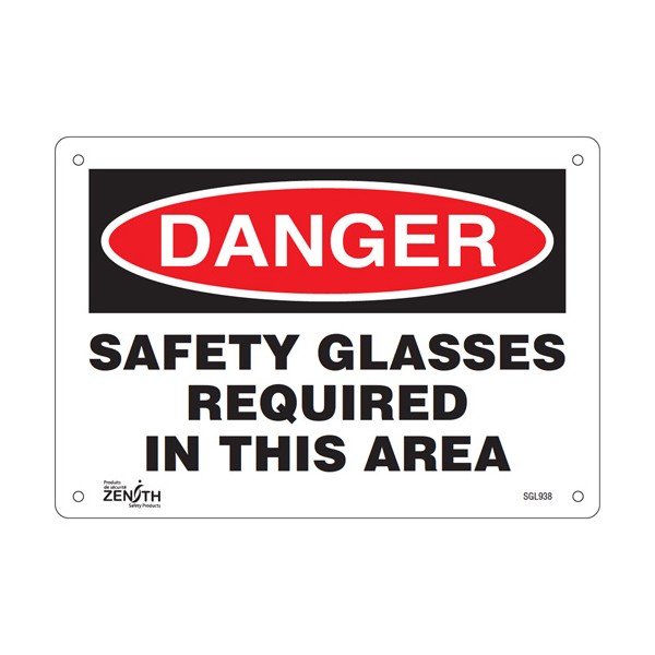 "Safety Glasses Required" Sign (SKU: SGL938)