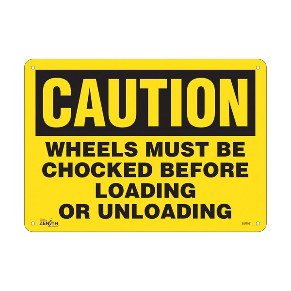 "Wheels Must Be Chocked" Sign (SKU: SGM051)