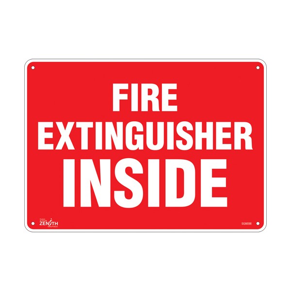 "Fire Extinguisher Inside" Sign (SKU: SGM098)