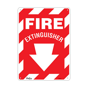 "Fire Extinguisher" with Down Arrow Sign (SKU: SGM104)