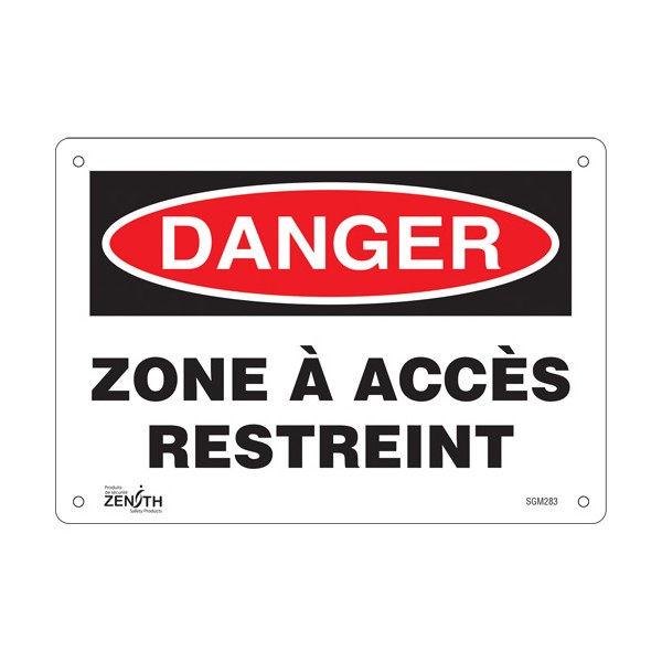 "Zone à Accès Restreint" Sign (SKU: SGM283)