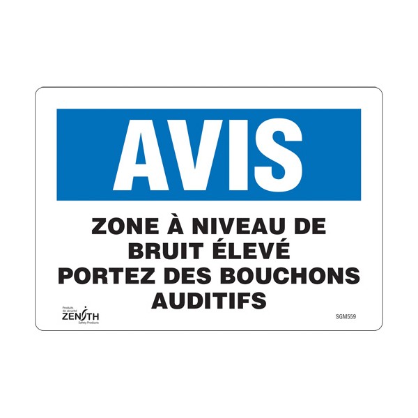 "Portez Des Bouchons Auditifs" Sign (SKU: SGM559)