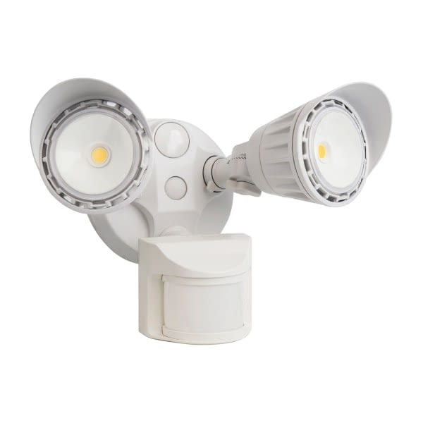 Security Light 2 Head 2000lm 20W 100lpw 80CRI 3000K 120-277V 180Deg Sensor White (SKU: OWL2-20/20W/830-U-S18-W)