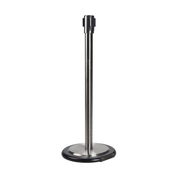 Free-Standing Crowd Control Barrier Receiver Post With Wheels (SKU: SEI761)