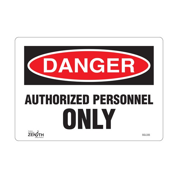 "Authorized Personnel Only" Sign (SKU: SGL335)