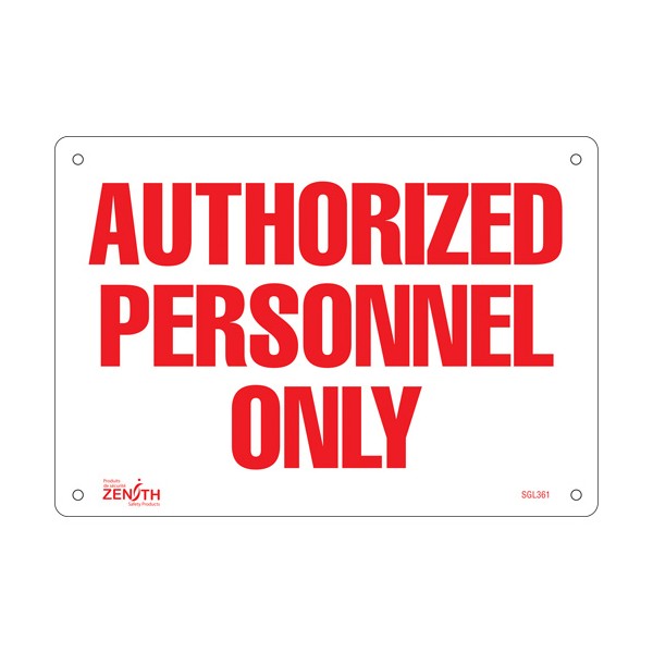 "Authorized Personnel Only" Sign (SKU: SGL361)