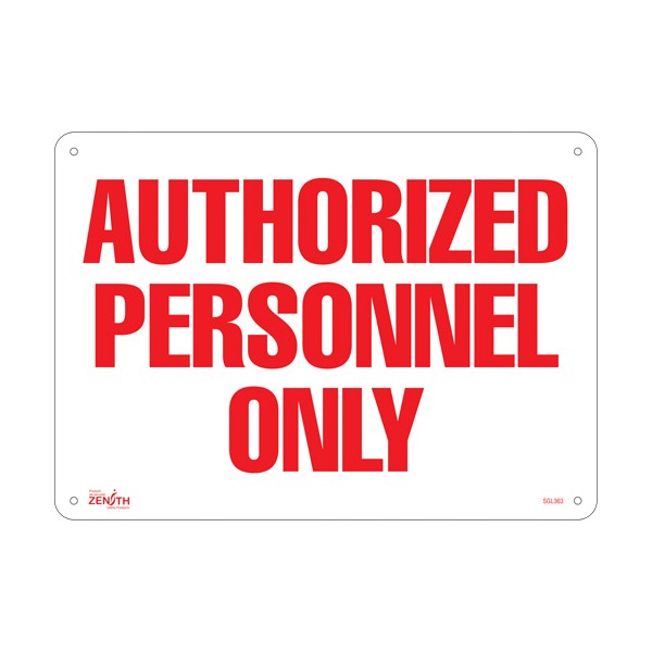 "Authorized Personnel Only" Sign (SKU: SGL363)