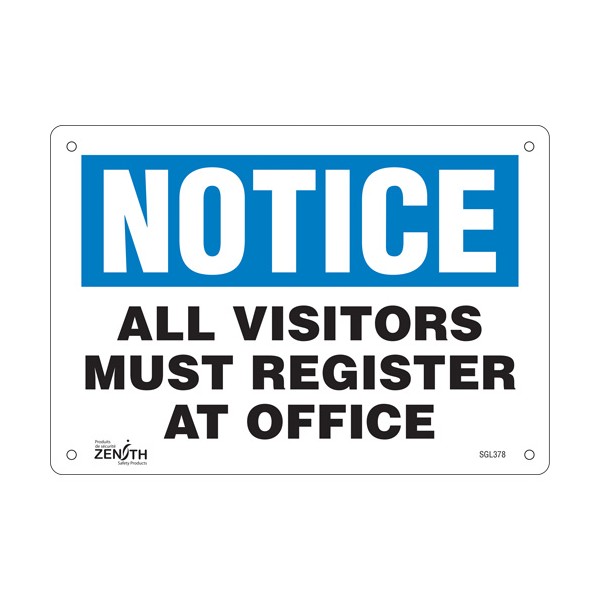 "All Visitors Must Register" Sign (SKU: SGL378)
