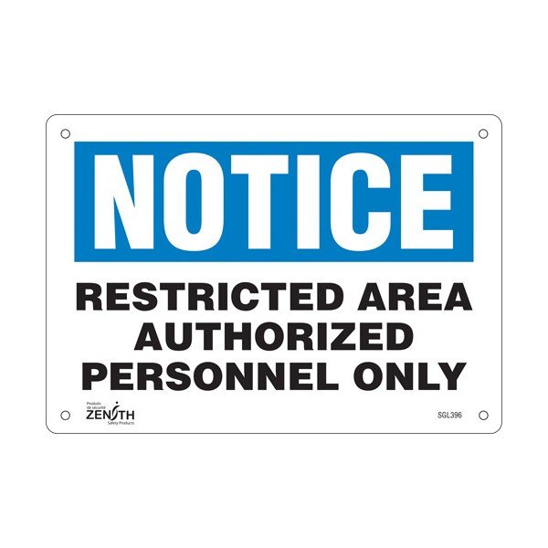 "Authorized Personnel Only" Sign (SKU: SGL396)