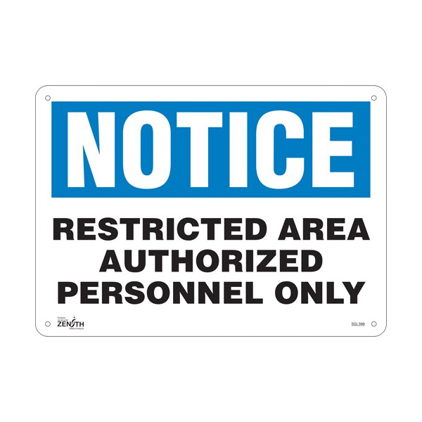 "Authorized Personnel Only" Sign (SKU: SGL399)