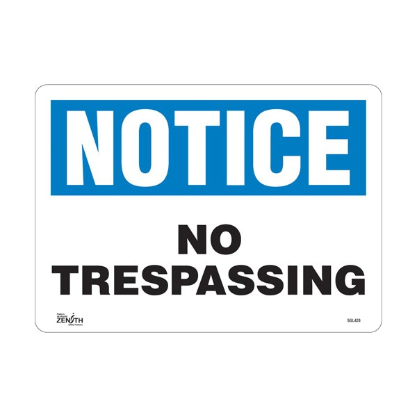 "No Trespassing" Sign (SKU: SGL428)