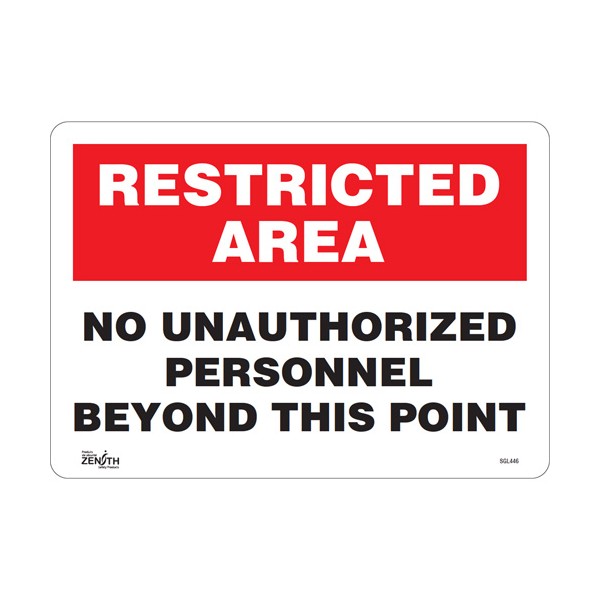"No Unauthorized Personnel" Sign (SKU: SGL446)