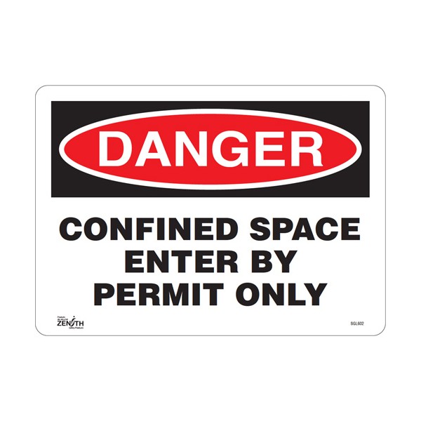 "Confined Space Enter By Permit Only" Sign (SKU: SGL602)
