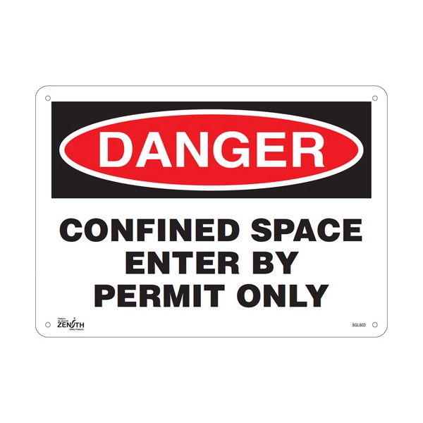 "Confined Space Enter By Permit Only" Sign (SKU: SGL603)
