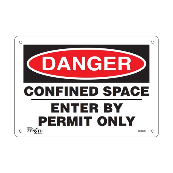 "Confined Space Enter By Permit Only" Sign (SKU: SGL606)