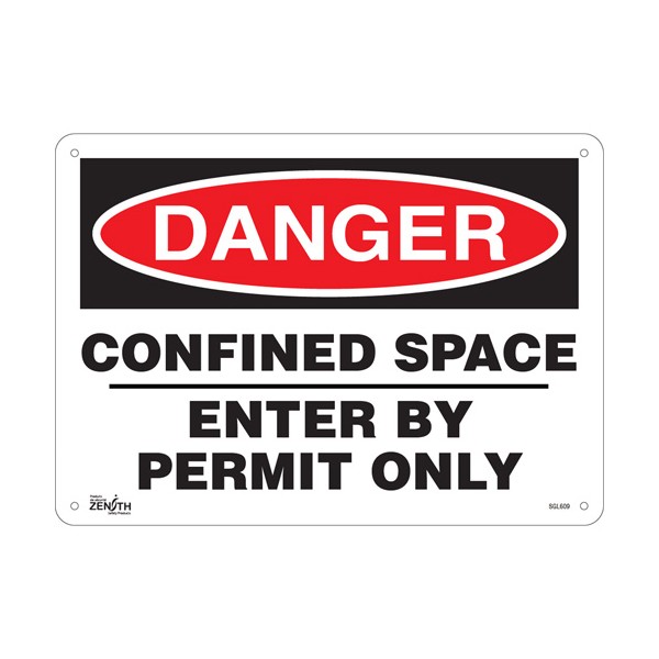 "Confined Space Enter By Permit Only" Sign (SKU: SGL609)