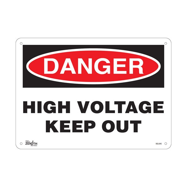 "High Voltage Keep Out" Sign (SKU: SGL645)