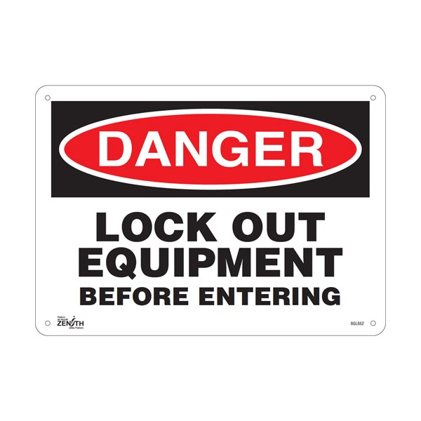 "Lock Out Equipment Before Entering" Sign (SKU: SGL652)