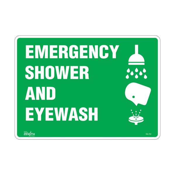 "Emergency Shower And Eyewash" Sign (SKU: SGL704)