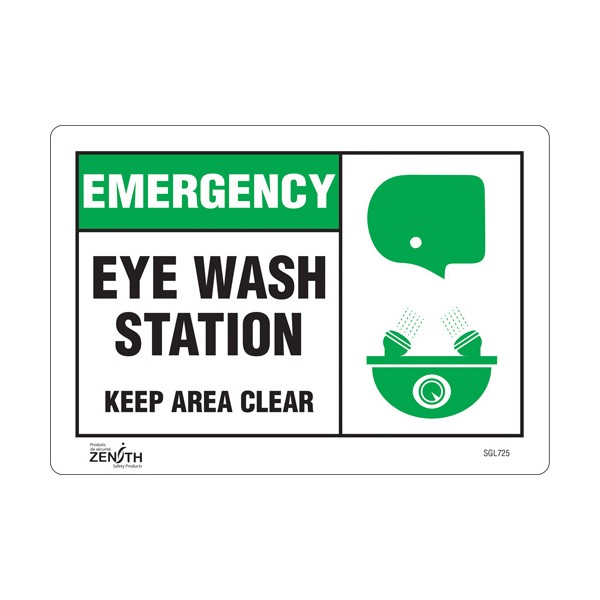 "Eye wash Station Keep Area Clear" Sign (SKU: SGL725)