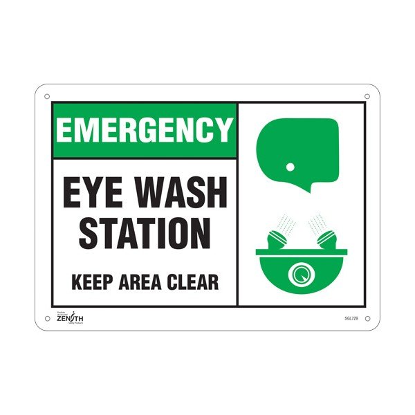"Eye wash Station Keep Area Clear" Sign (SKU: SGL729)