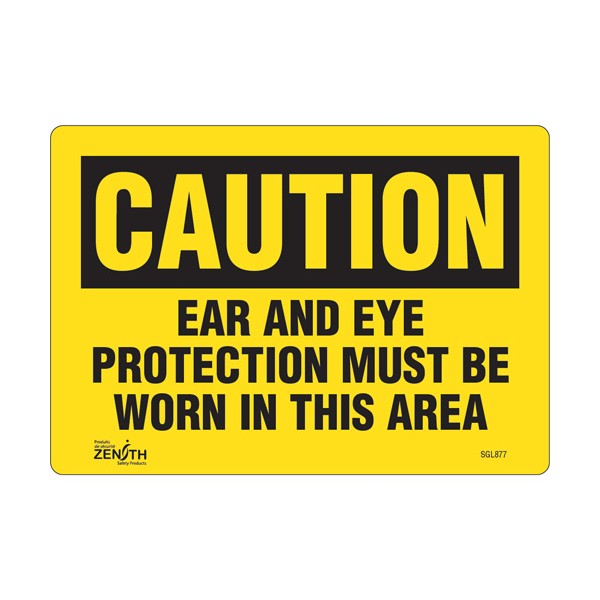"Ear And Eye Protection" Sign (SKU: SGL877)