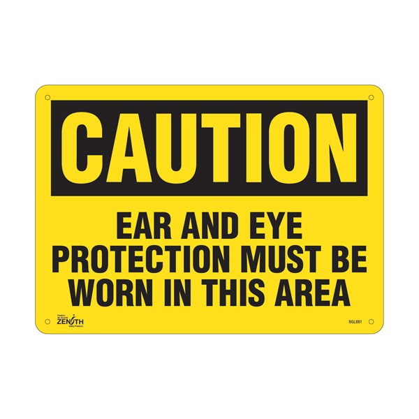 "Ear And Eye Protection" Sign (SKU: SGL881)