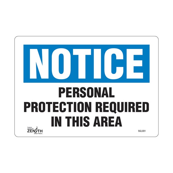 "Personal Protection Required" Sign (SKU: SGL931)