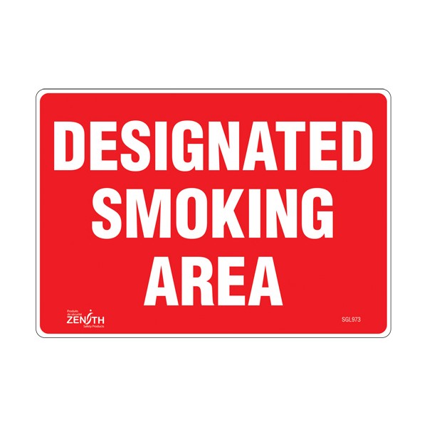 "Designated Smoking Area" Sign (SKU: SGL973)