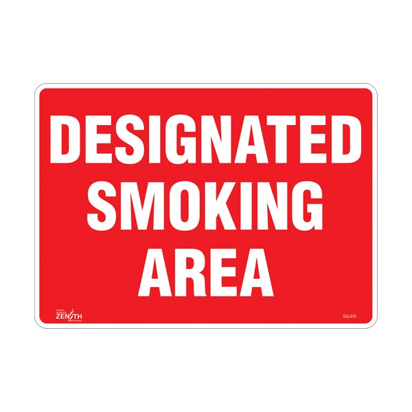 "Designated Smoking Area" Sign (SKU: SGL976)