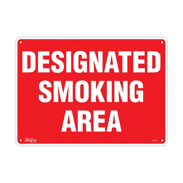 "Designated Smoking Area" Sign (SKU: SGL977)