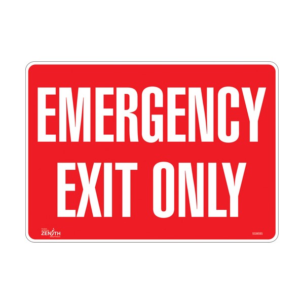 "Emergency Exit Only" Sign (SKU: SGM085)