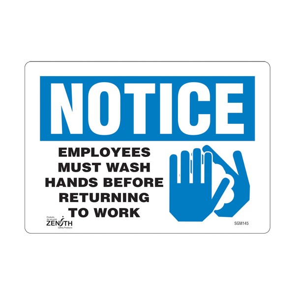 "Employees Must Wash Hands" Sign (SKU: SGM145)