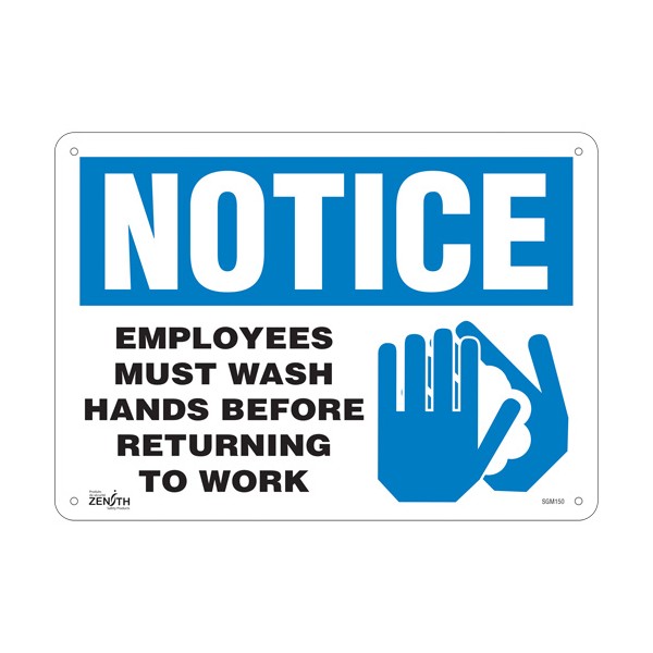"Employees Must Wash Hands" Sign (SKU: SGM150)