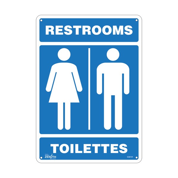 "Restrooms - Toilettes" Sign (SKU: SGM191)
