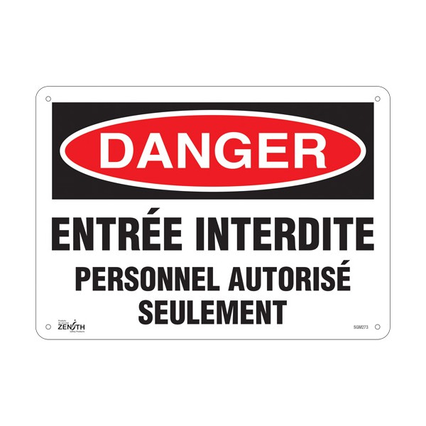 "Personnel Autorisé Seulement" Sign (SKU: SGM273)