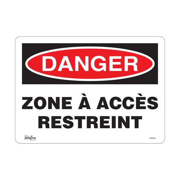 "Zone à Accès Restreint" Sign (SKU: SGM284)