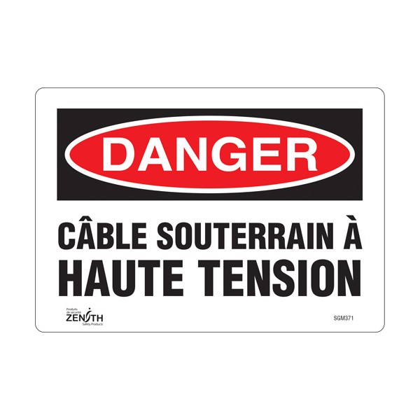 "Câble Souterrain À Haute Tension" Sign (SKU: SGM371)