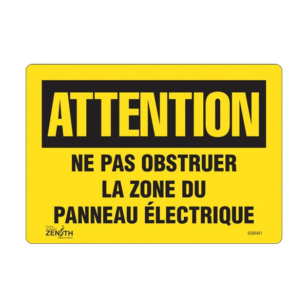 "Zone du Panneau Électrique" Sign (SKU: SGM401)