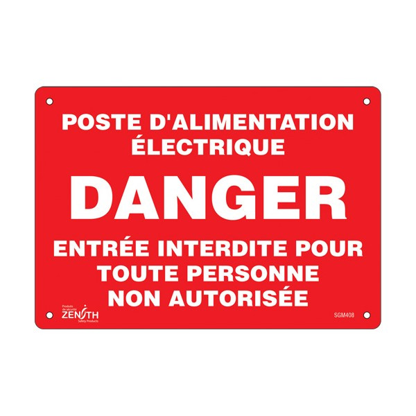 "Poste D'Alimentation Électrique" Sign (SKU: SGM408)