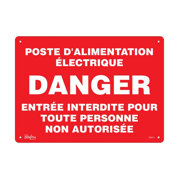 "Poste D'Alimentation Électrique" Sign (SKU: SGM411)