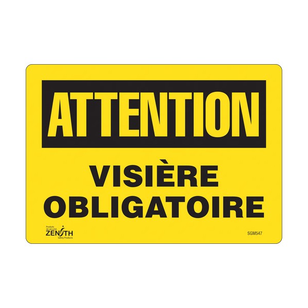 "Visière Obligatoire" Sign (SKU: SGM547)