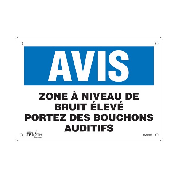 "Portez Des Bouchons Auditifs" Sign (SKU: SGM560)