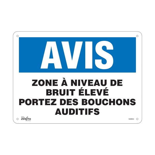 "Portez Des Bouchons Auditifs" Sign (SKU: SGM564)