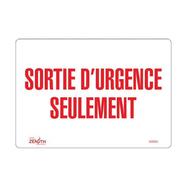 "Sortie D'Urgence" Sign (SKU: SGM625)